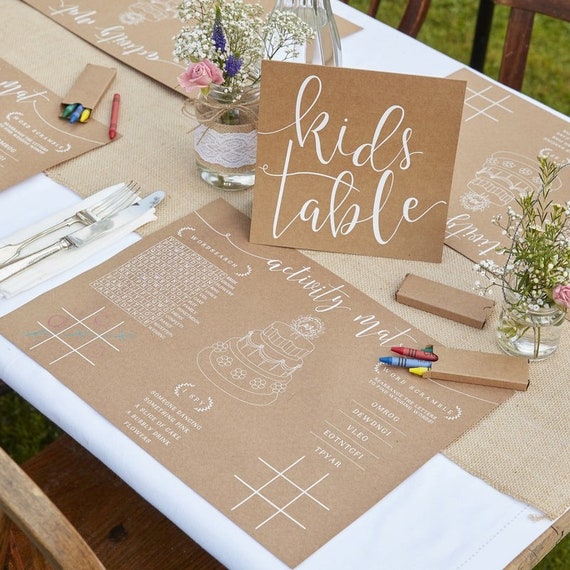 Kids Table Pack Rustic Wedding Kids Activity Pack Wedding Kids Etsy