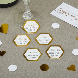 Fichas de mármol para bebidas de boda - Fichas de mármol y oro - Fichas para bebidas de boda - Decoraciones de boda - Mármol con guiones - Paquete de 25