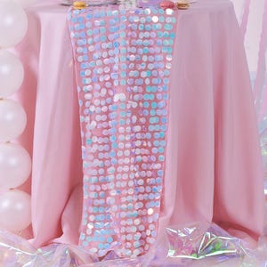 Iridescent Sequin Table Runner - Mermaid Theme - Under the Sea Party - Mermaid Backdrop - Mermaid Party Decorations - Kids Birthday Party