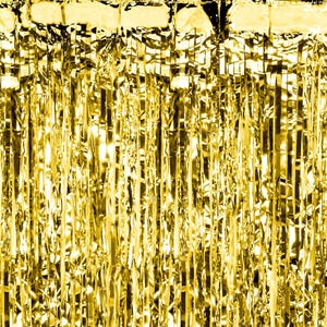 Tenda per feste in oro - Sfondo per feste in oro - Festa di compleanno per bambini - Decorazioni per feste in oro - Tenda con frange metalliche - Sfondo per photo booth