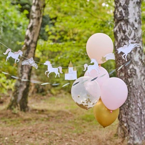 Princess Party Bunting - Princess Horse Party Decorations - Birthday Backdrop - Princess Pony Birthday Party Decor - Princess Theme Birthday