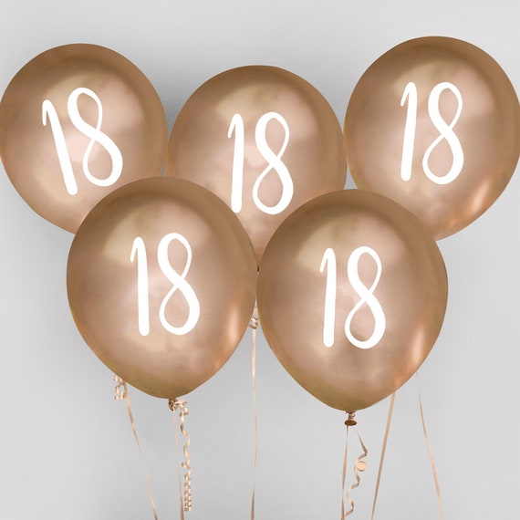 Ballons d'anniversaire dorés pour 18 ans Joyeux anniversaire 18