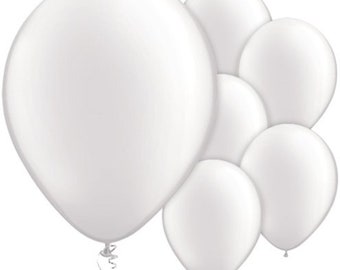 White 11" Round Latex Balloons