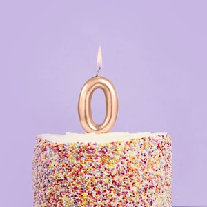 Gold Number 0 Candle - Zero Birthday Cake Candle - Age Candles - Gold Party Decorations