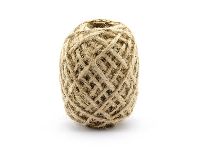 Jute Twine - Natural Brown Hessian Twine - Burlap String - Rustic Gift Wrap - 10m image 1