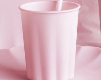 Pastelroze herbruikbare bekers - babyroze feestbekers - lichtroze verjaardagsfeestje decoraties - picknick plastic bekers - set van 4