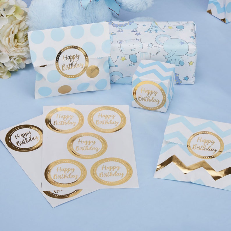 Happy Birthday Stickers Birthday Party Stickers Party Etsy UK