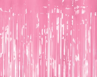 Pink Party Curtain - Light Pink Party Backdrop - Kids Party - Pastel Pink Party Decor - Princess Party Fringe Curtain - Photo Booth Backdrop