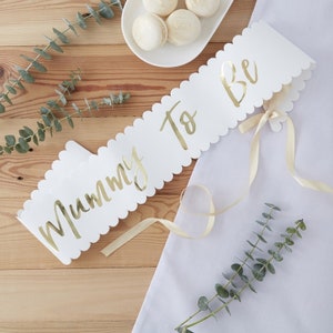 Mummy To Be Sash - Oh Baby Sash - Oh Baby gold and white baby shower - Baby shower sash - Mum To Be Sash - Mum to be gift - New arrival