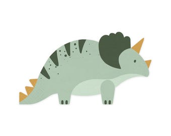 Dinosaurier Party Papierservietten - Tier Party Servietten - Kinder Jurassic Dino Party Zubehör - Niedliche Dinosaurier - Dinosaurier Thema - 12er Pack