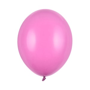 10 x Pastel Fuchsia Pink 12&quot; Strong Round Latex Balloons Pink Colour - Matt Finish-Birthday Party Balloons-Baby Shower Decorations