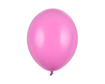 10 x Pastel Fuchsia Pink 12" Strong Round Latex Balloons Pink Colour - Matt Finish-Birthday Party Balloons-Baby Shower Decorations