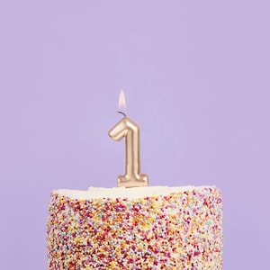 Gold Number 1 Candle - One Birthday Cake Candle - Age Candles - Gold Party Decorations