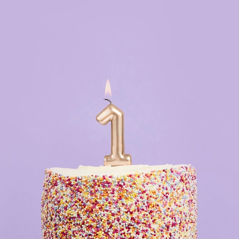 Gold Number 1 Candle One Birthday Cake Candle Age Candles - Etsy UK