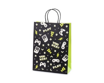 Gaming Gift Bag - Gamer Party Bag - Video Game Party Decoration - Kids Game On Party Supplies - Gamers Party - Level Up - Pack Of 1