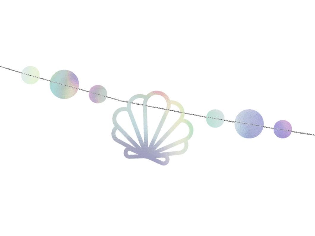 Banner sirena iridescente Medusa Conchiglia Stella marina Ghirlanda Decorazione sotto il mare Festa di compleanno Decorazione da appendere Baby Shower