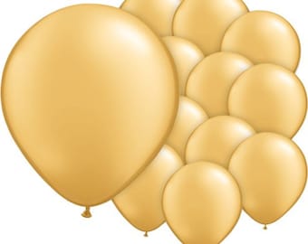 Small Gold Metallic 5&quot; Round Latex Balloons - 5 Inch Mini Balloons