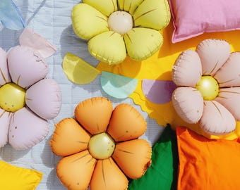 4 globos de margarita - Paquete de colores surtidos - Guirnalda de globos de margarita - Globos de aluminio - Se pueden inflar con aire o helio - Globos para baby shower - Decoración neutra para fiestas en el jardín