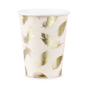 Swan Paper Cups Gold Feather & Pink Paper Birthday Party - Etsy UK