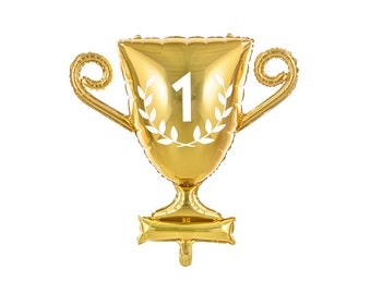 Globo de aluminio con forma de trofeo dorado - Decoración para fiestas - Globo de la Copa de Oro - Fiesta de cumpleaños infantil - Fiesta deportiva - Globo de helio o aire