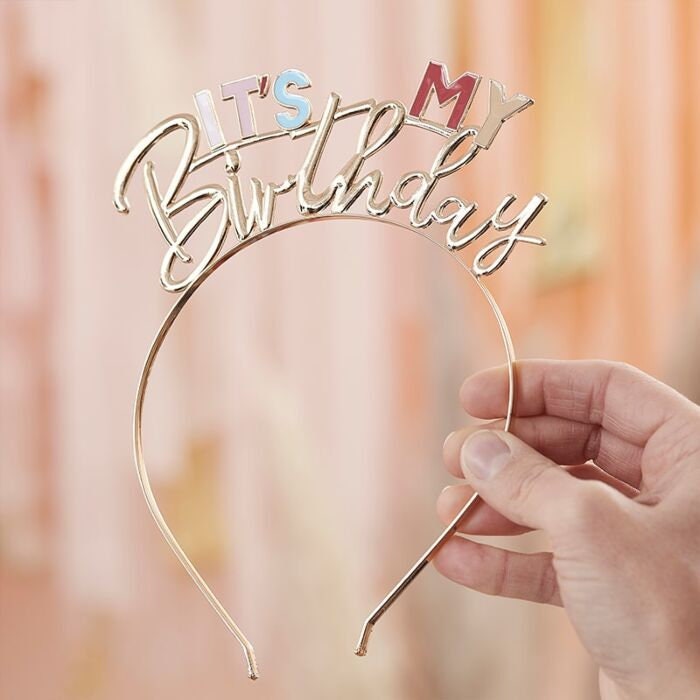 Gold It s My Birthday Metall Haarband Geburtstag Haarband