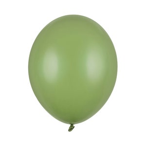 10 ballons ronds en latex vert sauge pastel 30 cm (12 po.) - Couleur olive - Fini mat - Ballons pour anniversaire - Décorations pour baby shower