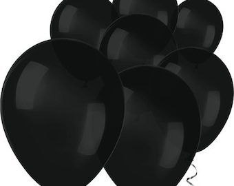 Small Black 5" Round Latex Balloons - 5 Inch Mini Balloons
