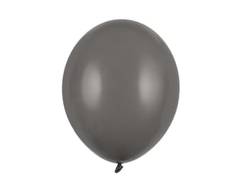 10 globos redondos de látex resistentes de 30 cm, color gris pastel, acabado mate, ideales para fiestas de cumpleaños y baby shower.