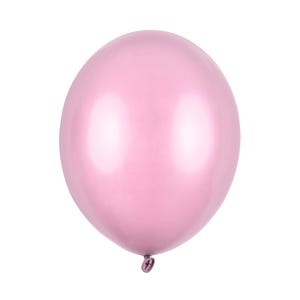 10 x Metallic Pink 12&quot; Strong Round Latex Balloons - Light Pink Colour - Shiny Finish - Birthday Party Balloons - Baby Shower Balloons