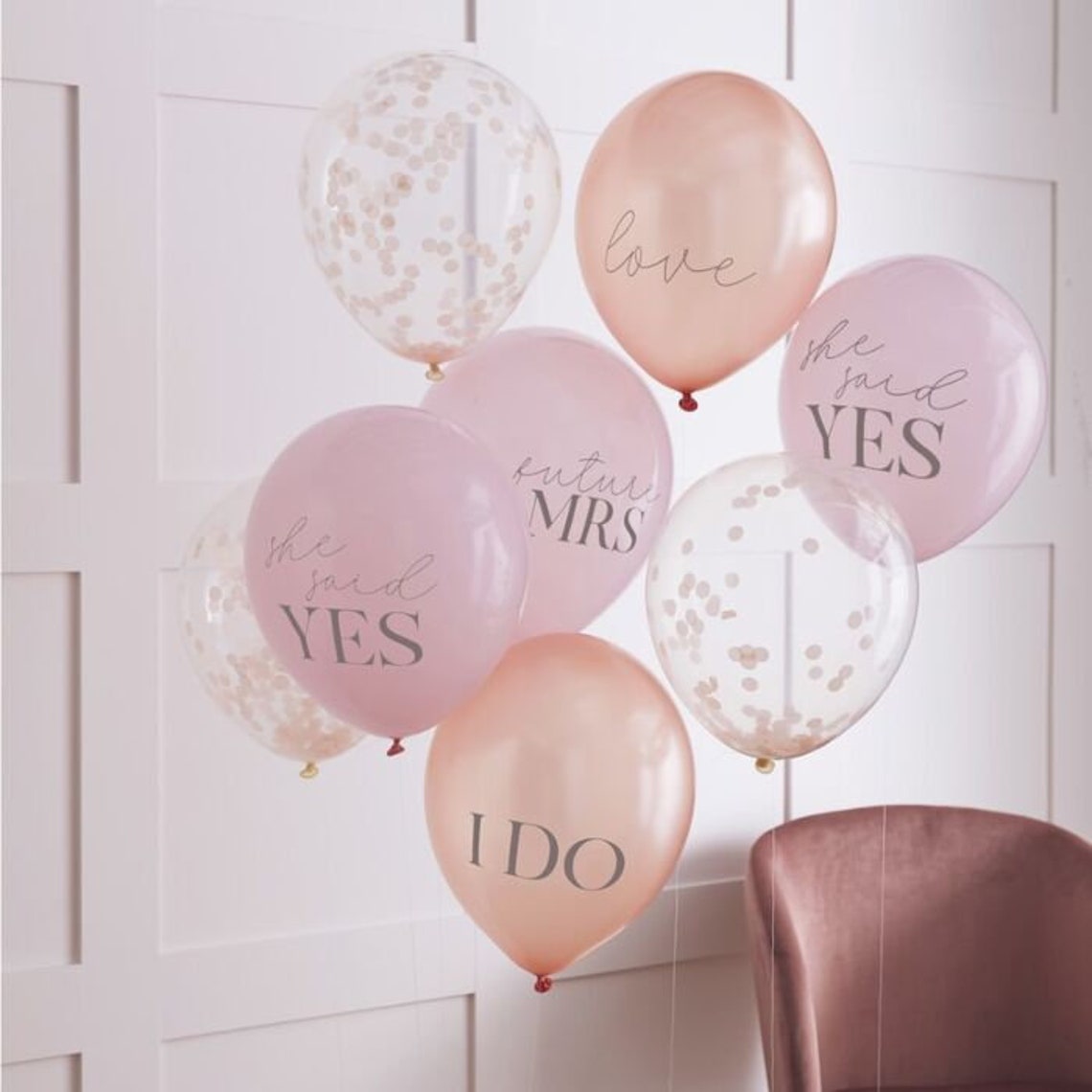 Rose Gold & Blush Hen Party Balloons  Mixed Pack Of Hen Do image 1