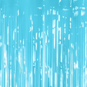 Blue Party Curtain - Sky Blue Party Backdrop - Kids Party - Light Blue Party Decor - Pastel Party Fringe Curtain - Photo Booth Backdrop