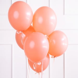 10 x Pastel Peach 12&quot; Strong Round Latex Balloons - Light Orange Colour - Matt Finish - Birthday Party Balloons - Baby Shower Balloons