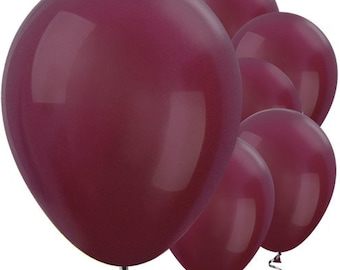 Burgundy Metallic 12&quot; Round Latex Balloons