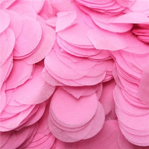 Baby pink tissue paper round circle balloon confetti pieces