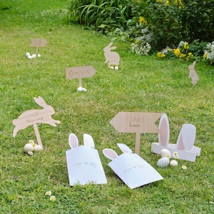 Ostereiersuche - Osterhasen-Partydekorationen - Osteraktivitäten für Kinder - Osterspiele - Ostergartendekorationen