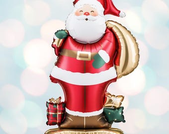 Palloncino di Babbo Natale in piedi - Grande decorazione natalizia - Palloncino per feste - Decorazioni natalizie per la casa - Natale per bambini - Gonfiabile ad aria