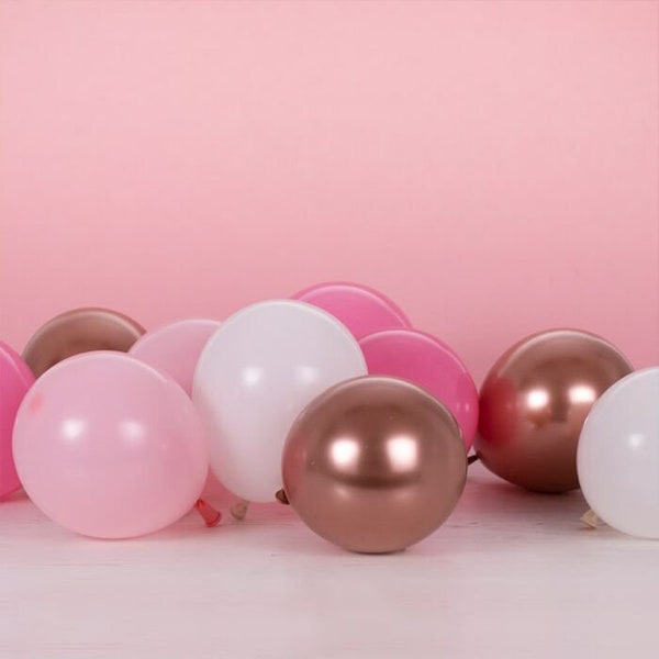 40 Rose Gold And Blush Pink Balloons - Rose Gold, White & Pink Balloon Pack - Mini Balloons - Balloons For Box Stands - Party Decorations