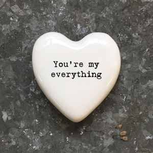 You&#39;re My Everything Heart Pebble - Keepsake Token - Valentine&#39;s - Birthday Present - Gift For Friend - Lockdown Gift - East Of India