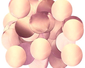 Trozos de confeti de globo circulares con lámina de perla de oro rosa
