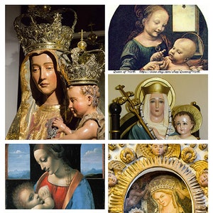 Koningin van MIRTH Madonna instant download Mary Jezus heilige moeder collage blad art journal mixed media scrapbooking scrapbook decoupage