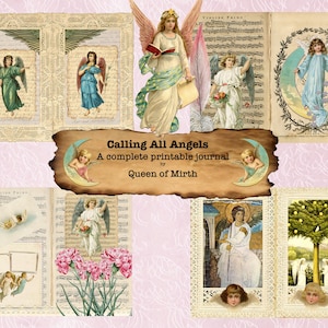 CALLING ALL ANGELS 25 page Journal Kit celeste digitale download stampabile junk journal collage art journaling scrapbooking book