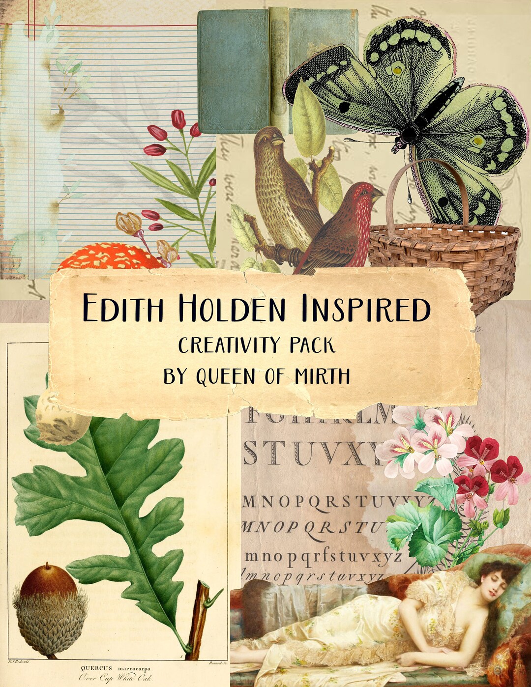Edith Holden Inspired Creativity Pack 2 Collage Junk Journal Kit Diary ...