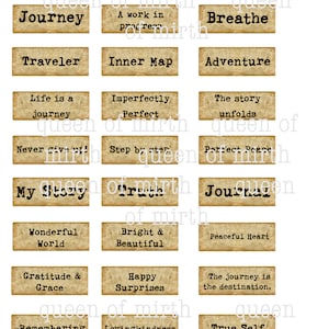 Journaling Worte Phrasen Sprüche inspirierende ephemera positive Scrapbook digitale Vintage Junk Journal sofortigen Download druckbare
