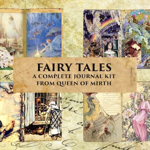 Märchen Junk Journal Kit Instant Download Story Kind Kinder digital vintage Arthur Rackham Märchen Scrapbooking