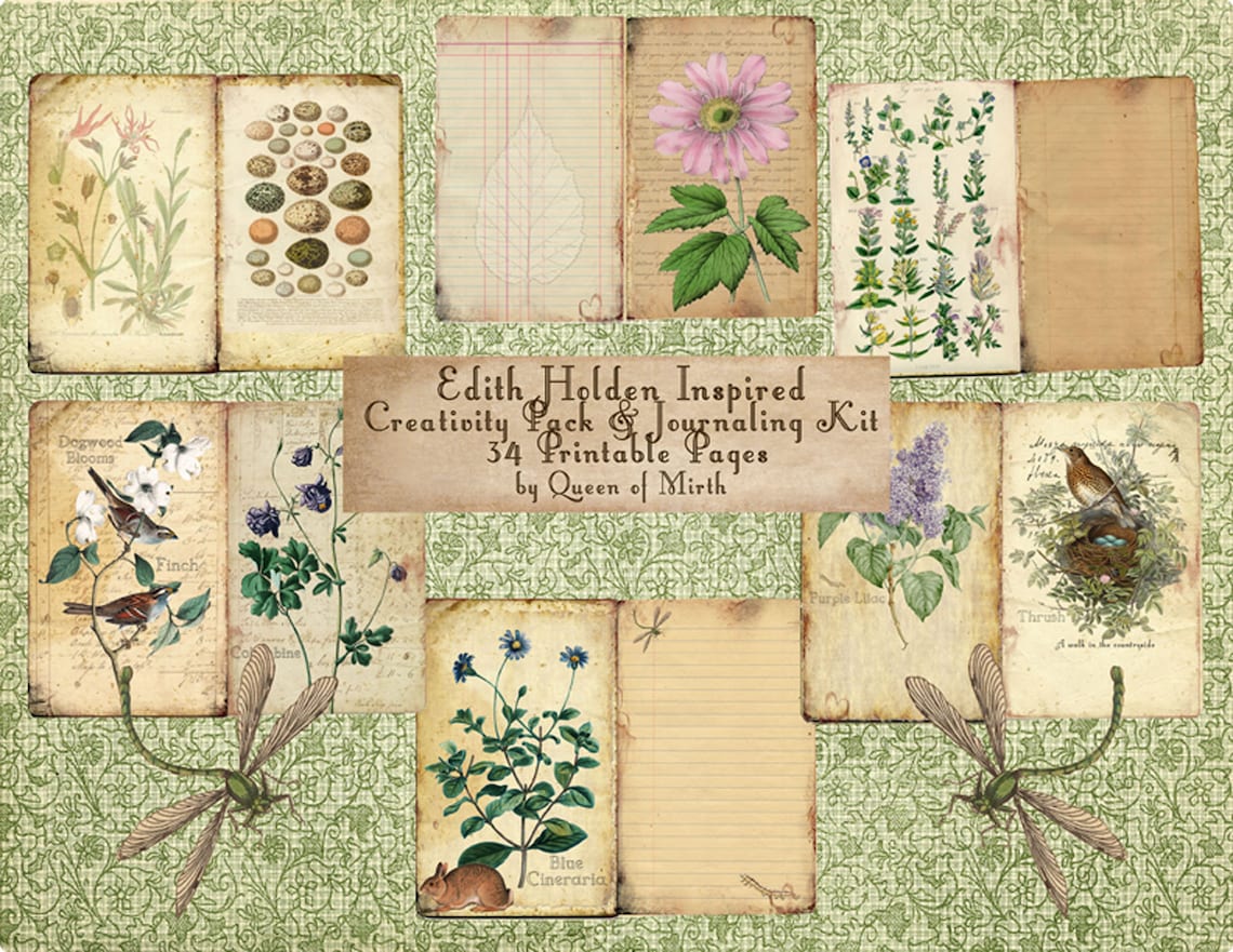 Edith Holden Inspired Creativity Pack Junk Journal Kit Diary - Etsy UK