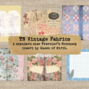 TN Vintage Fabrics Travelers Notebook Insert Journal Kit Junk Journal ...