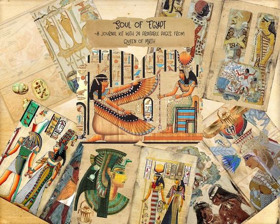 SOUL OF EGYPT Journaling Kit Collage Sheet Ancient Egypt Digital Download Junk  Journal Scrapbooking Book Decoupage 