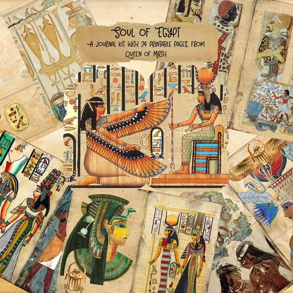 SOUL OF EGYPT Journaling Kit collage sheet ancient Egypt digital download junk journal scrapbooking book decoupage