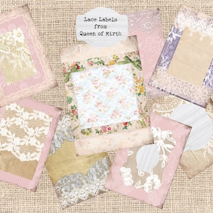 Vintage Spitzen Etiketten ATC ACEO Größe shabby chic printable digital download collage sheet mixed media journaling card making scrapbook
