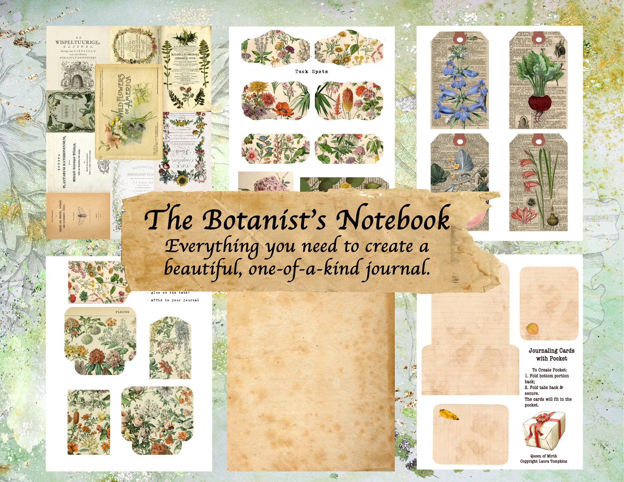 The Botanist's Notebook Journaling Kit Botany Botanical Garden Digital ...